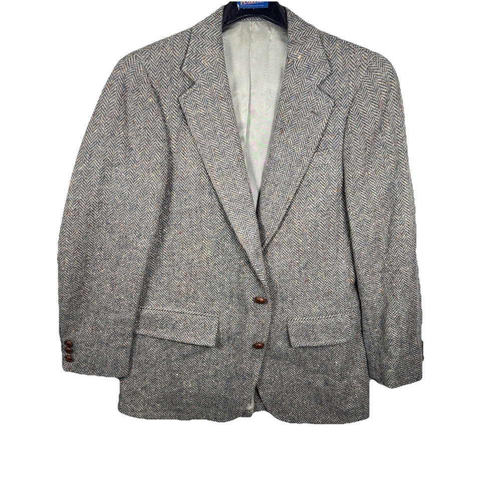 Vintage Stanley Blacker Tweed Blazer Mens 36R Herringbone USA